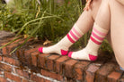 Marcia Pink Retro Gym Crew Socks