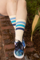 Alice Blue Retro Gym Crew Socks