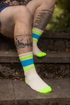 Peter Lime Retro Gym Crew Socks