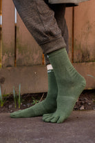 Forest green wool toes