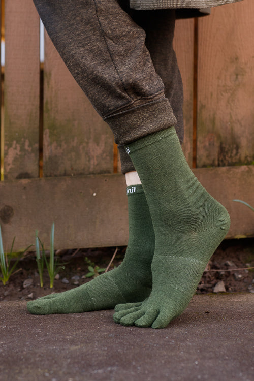 Forest green wool toes