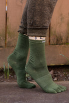 Forest green wool toes