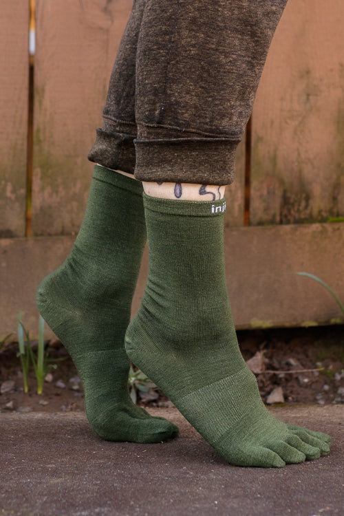 Forest green wool toes