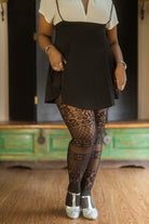 Plus Size Instarsia Lace Net Tights