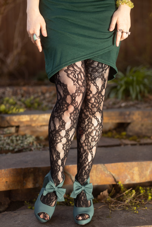 Floral Chains Net Tights