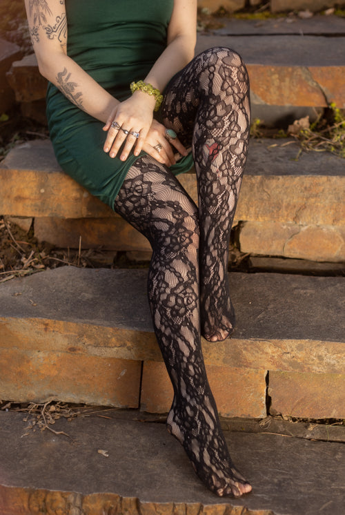 Floral Chains Net Tights