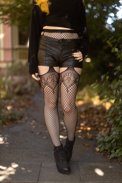 Gold Studded Footed Plus-Size Tights