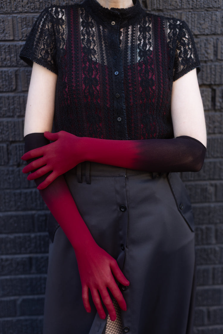 Ombre Mesh Opera Length Gloves