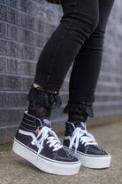 Floral Lace Anklets - Black