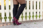 Willa Extra Long Ribbed Knit Leg Warmers - Black