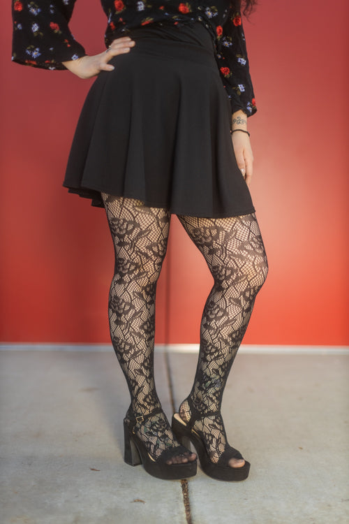 Wild Rose Net Tights