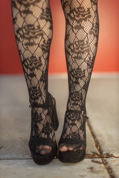 Wild Rose Net Tights