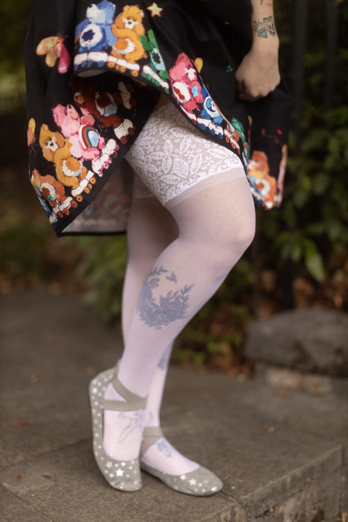 White lace tights outlet plus size