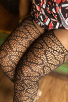 Plus Size Stained Glass Heart Net Suspender Tights