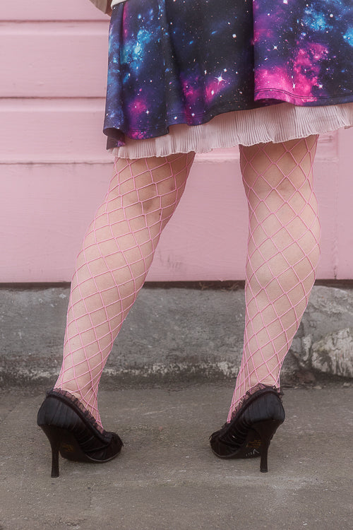 Pink Diamond Net Pantyhose