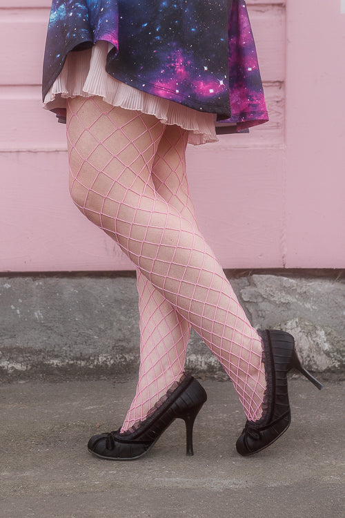 Pink Diamond Net Pantyhose