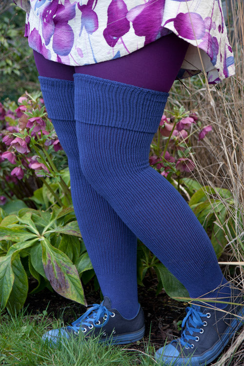 Long Cuffable Scrunchable Socks - Royal