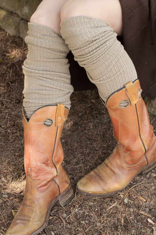 Oops! Long Cuffable Scrunchable Socks - sand