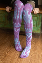 O Tie Dye Knee Socks - Blues & Purples