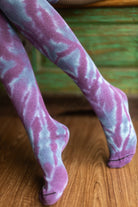 O Tie Dye Knee Socks - Blues & Purples