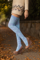 Pastel Carnival Tie Dyed Thigh High - Blues & Purple