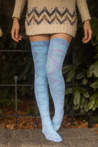 Pastel Carnival Tie Dyed Thigh High - Blues & Purple