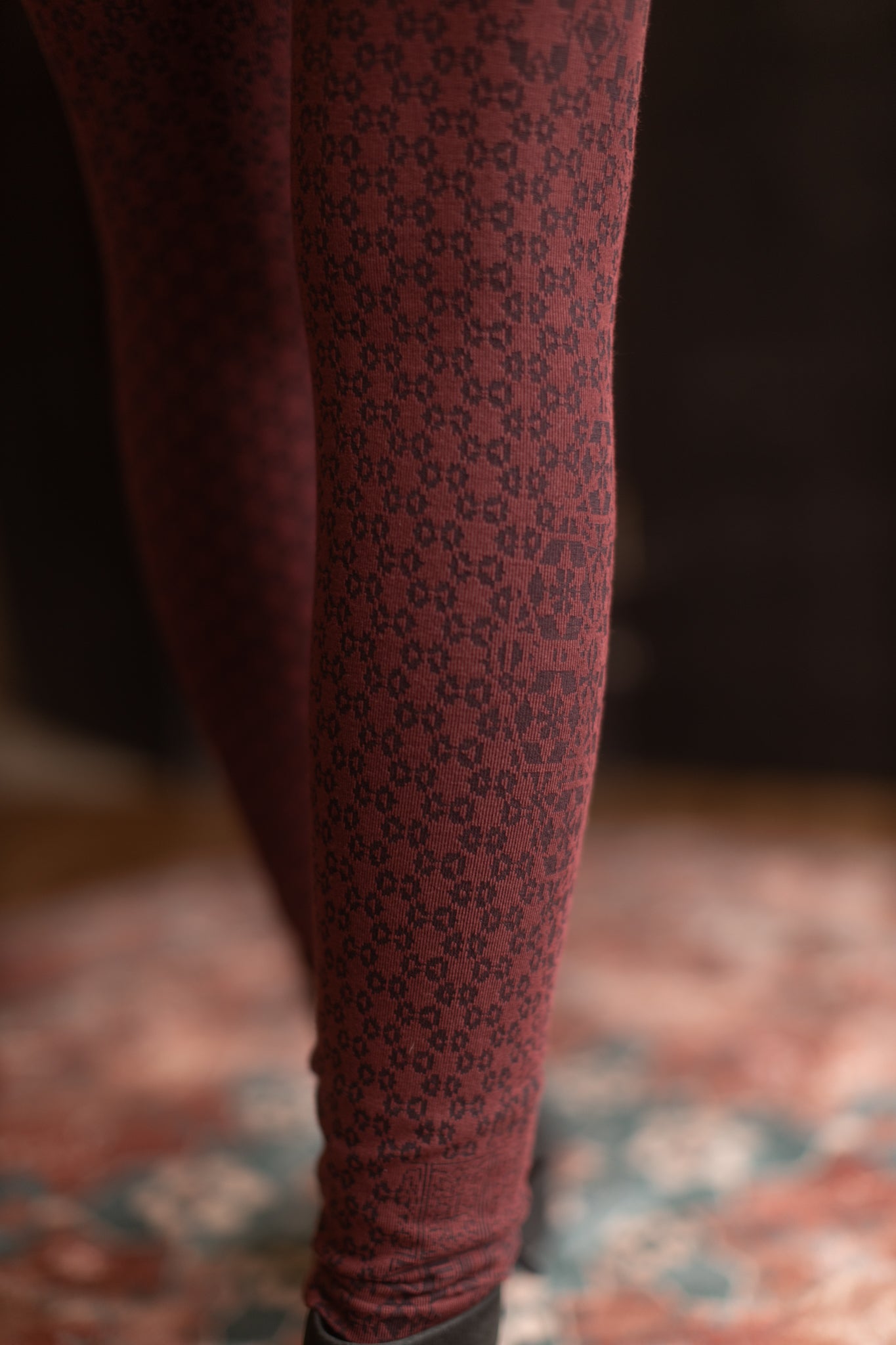 High Waisted Abstract Lace Jacquard Leggings – Sock Dreams