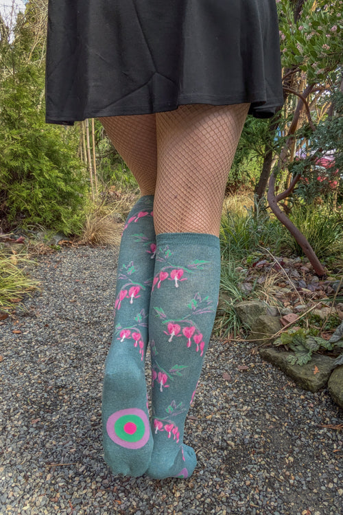 Bleeding Heart Flower Knee High