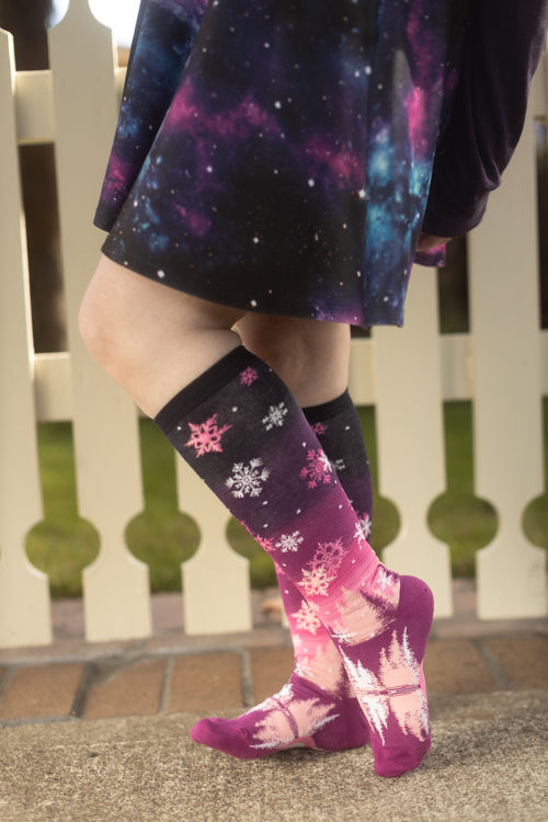 Snowflakes Knee High - Sugar Plum