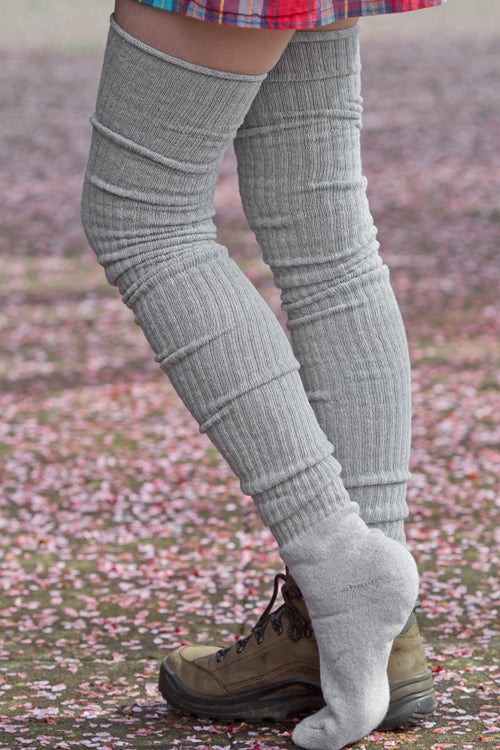 Ribbed M Stockings - Grey
