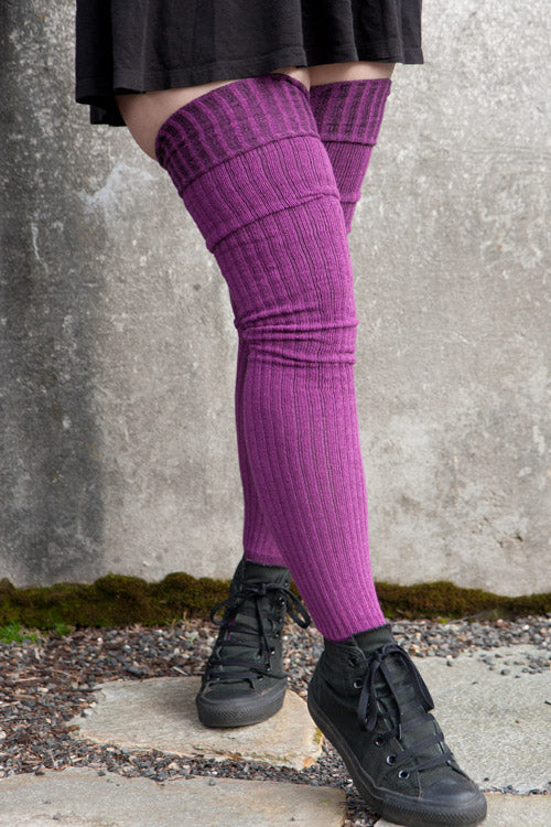 Ribbed M Stockings - purple