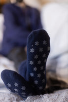 New Zealand Bed Socks with Star Treads - Navy