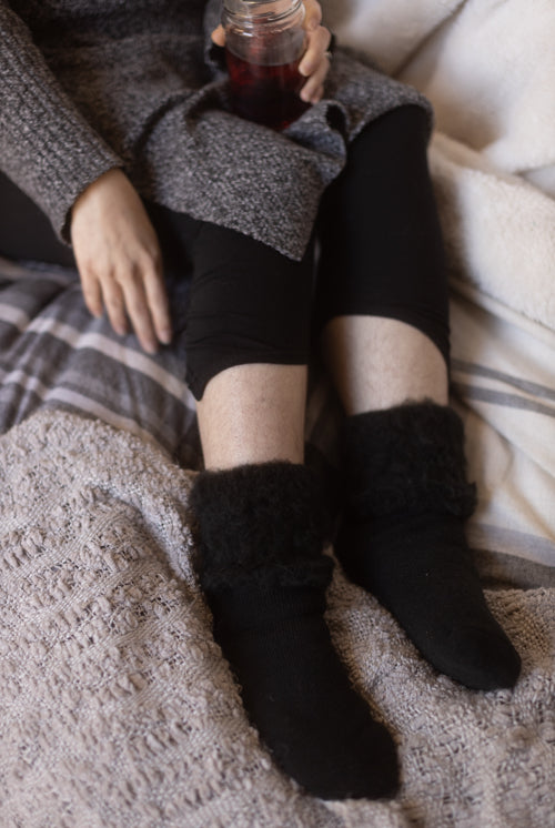 New Zealand Bed Socks - Black