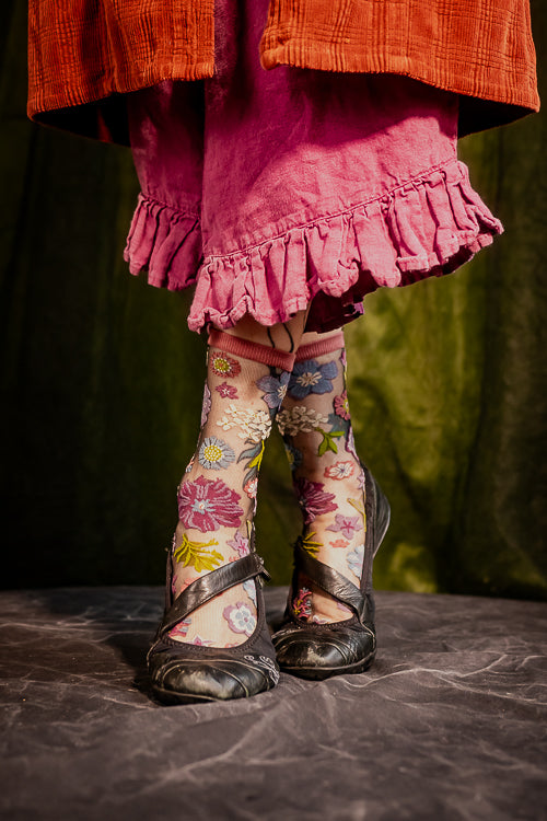 Dark Florals Sheer Crew