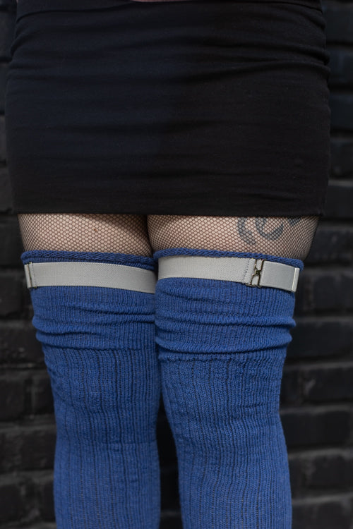 Extra Long Simply Adjustable Sock Garters - Light Grey