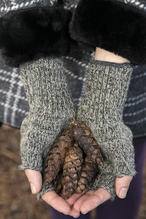 Wool Fingerless Gloves - Cinder