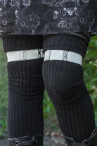 Simply Adjustable Metallic Sock Garters - Silver