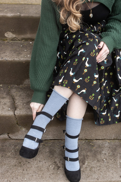 Bamboo Roll Top Crew - Chambray