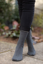 Bamboo Roll Top Crew - Charcoal