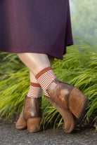 Sailor Stripe Mini Crew - Burnt Orange Heather