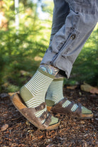 Sailor Stripe Mini Crew - Green Heather