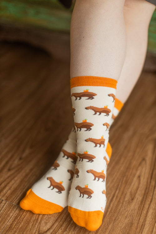 Capybara Orange Bamboo Crew