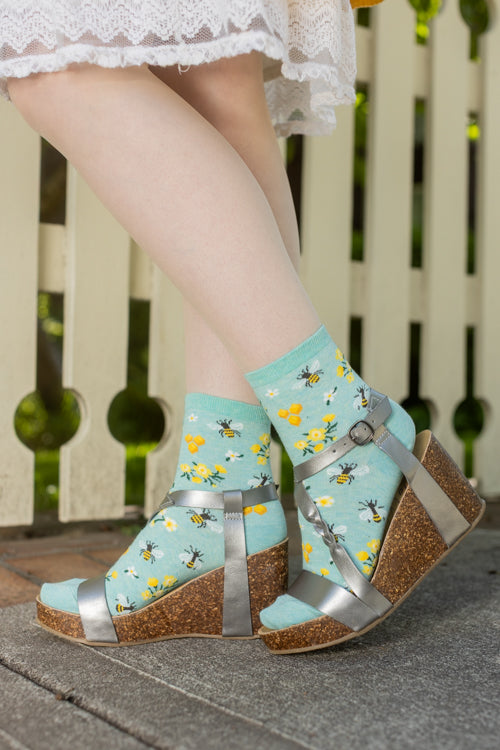 Honey Bee Floral Mini Crew