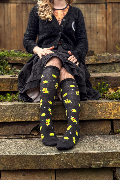 Cocktail Olives Knee High Socks