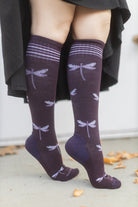 Dragonfly Compression Knee High - Blackberry