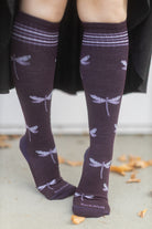 Dragonfly Compression Knee High - Blackberry