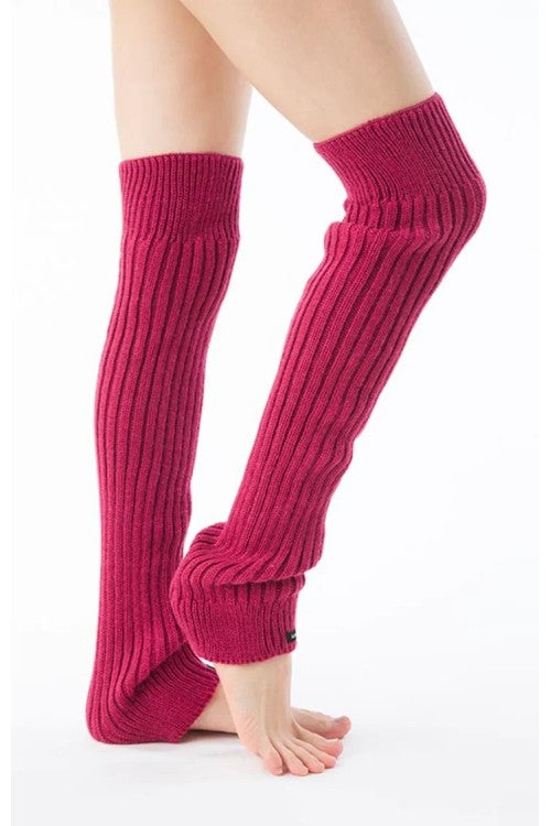 Lux Ribbed Leg Warmers - Fuchsia
