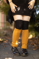 Cable Leg Warmers - Mustard