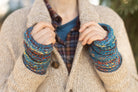 Short Slinky Wool Hand Warmers - Blue