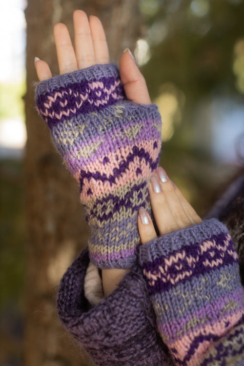 Geometric Wool Arm Warmers